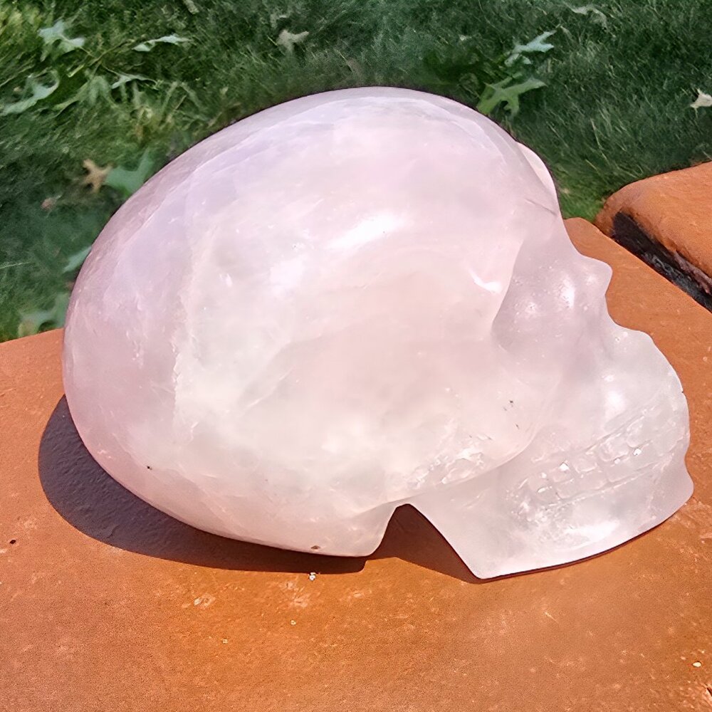 Rose Quartz Skull – Unconditional Love • Heart Healing • Divine Feminine